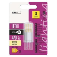 Žarulja LED G9 4,2W, 3000K, toplo svjetlo, EMOS