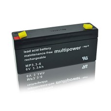 Baterija akumulatorska MULTIPOWER MP33-6 6V 3.3Ah F4.8 133x34x65 mm