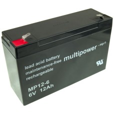 Baterija akumulatorska MULTIPOWER MP12-6 6V 12 Ah F4.8 151x50x94 mm