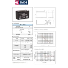 Baterija akumulatorska EMOS B9654 12V 7.2Ah F4.8 151x65x94 mm Baterija akumulatorska EMOS B9654 12V 7.2Ah F4.8 151x65x94 mm