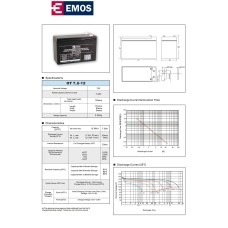 Baterija akumulatorska EMOS B9674 12V 7.2Ah F6.3 151x65x94 mm Baterija akumulatorska EMOS B9674 12V 7.2Ah F6.3 151x65x94 mm