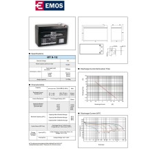 Baterija akumulatorska EMOS B9675 12V 9Ah F6.3 151x65x94 mm Baterija akumulatorska EMOS B9675 12V 9Ah F6.3 151x65x94 mm