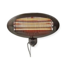 Grijalica NEDIS HTPA110EBK, 650/1300/2000W, za dvorište, terasu, 3 postavke topline, montaža na zid, kut 0-45 stupnjeva, IP34 zaštita od prskanja
