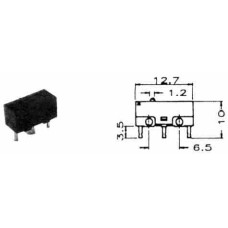 MIKROPREKIDAČ MINI 13*6 mm ,100mA, 30V DC, Omron D2F