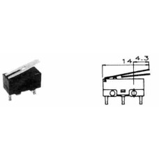 MIKROPREKIDAČ MINI 13*6 mm SA POLUGOM, OMRON D2F223