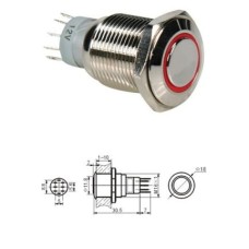 Taster anti vandal ,crveni 18 mm Taster anti vandal ,crveni 18 mm