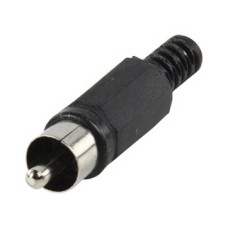 Konektor RCA (M) za kabel, crni