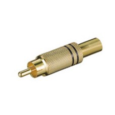 Konektor RCA (M) za kabel, pozlaćeni, crni