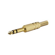 Konektor 6.35mm TRS (M) za kabel, pozlaćeni