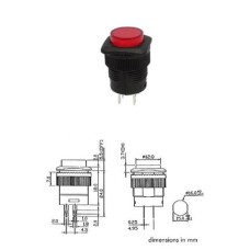 Taster crveni LED, ZA ŠASIJU 18x18 mm