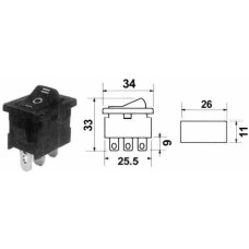 Prekidač VAGA I-0-II 10A VEĆI 33*14 mm Prekidač VAGA I-0-II 10A VEĆI 33*14 mm