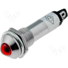 LAMPICA LED 12 V CRVENA CHROM, izbočena