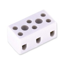 Redna stezaljka, 3 polna, 2.5mm2, 5A, porculan