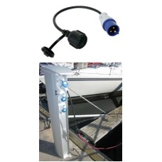 Utikač šuko adapter, šuko (Ž) na CEE M 16A, s kabelom, 40 cm
