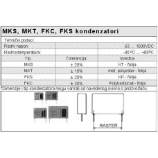 kondenzator poliester 22 NF 63 V 5 MM