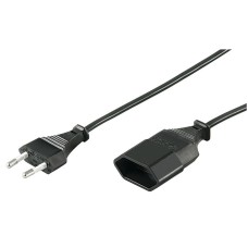 Kabel mrežni produžni GOOBAY, euro, 2x0.75mm2, 2m, crni