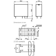 Relej RP420024 5-1393234-1 24V,8A 2xpreklopni
