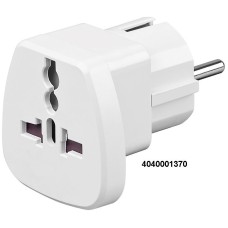 Utikač šuko adapter univerzalni, bijeli, GOOBAY