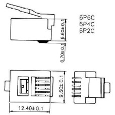 Konektor tel.M. 6-4 polni, RJ-11