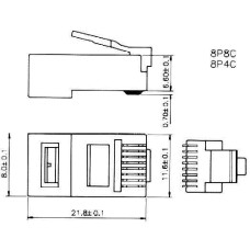 Konektor tel.M. 8-8 polni, RJ45, CAT 5E