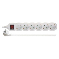 Kabel produžni EMOS, 6 mjesta, 1mm2, s prekidačem, 2m