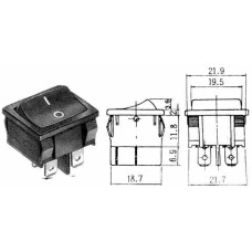 Prekidač VAGA DUPLI 0-I 6A 250V 23*20 mm