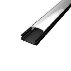Kanal za LED traku, sa difuznim poklopcem, crni SET, SU2-B-1M-SET Kanal za LED traku, sa difuznim poklopcem, crni SET, SU2-B-1M-SET