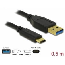 Kabel DELOCK 83869, USB A 3.1 (M) na USB C 3.1 Gen 2 (M), 0.5m