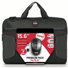 Torba za laptop PORT Premium pack, 15.6incha, crna + bežični miš