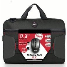Torba za laptop PORT Premium pack, 17.3incha, crna + bežični miš