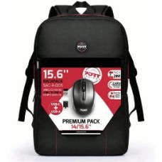 Ruksak za laptop PORT Premium pack, 15.6incha, crni + bežični miš