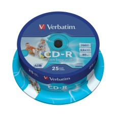Medij CD-R VERBATIM 43439, 80mn, 52x, Printable, spindle 25 komada