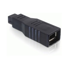 Adapter DELOCK, FireWire 9-pin (M) na FireWire 6-pin (Ž), crni 65154