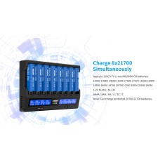 Punjač baterija Li-ion, za 8 komada baterija, USB C, XTAR VC8