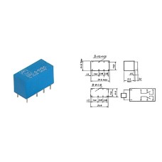 Relej 24V 1A 2x preklopni 20,0x9,8x12 mm, Tianbo HJR1-2C-L-24VDC