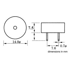 PIEZO BUZZER MINI 12 V PIEZO BUZZER MINI 12 V