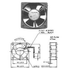 Ventilator 12V 60x60x25 mm, Sunon EE60251S11000U999 Ventilator 12V 60x60x25 mm, Sunon EE60251S11000U999