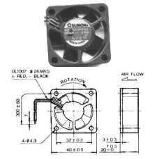 Ventilator 12V 40x20 mm, Sunon EE40201S2-999-A Ventilator 12V 40x20 mm, Sunon EE40201S2-999-A