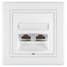 Kompjuterska utičnica s Keystone modulima, 2xRJ45 8/8, Cat6 UTP, Prestige line 615.000