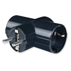 Utikač šuko ALING CONEL, razdjelni, 3 x šuko utičnica, 16A, 250V~, max.3600W, crni