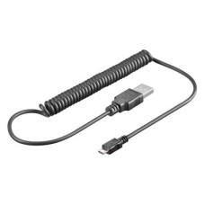 Kabel GOOBAY, USB A na USB micro B 2.0, spiralni, crni, 35-100cm