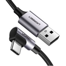 Kabel UGREEN, USB C (M) na USB A 2.0 (M), 3A, kutni 90°, crni, 2m
