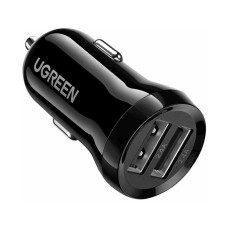 Auto punjač UGREEN, 24W, 2x USB A, crni
