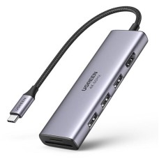 USB HUB UGREEN, USB C na 3x USB 3.0 A, HDMI 4K@60Hz, SD/TF