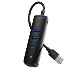 USB HUB UGREEN, USB A 3.0, 4-portni, crni, 0.25m
