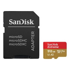 Memorijska kartica SANDISK SDSQXAV-512G-GN6MA Extreme, microSDXC, 512GB, A2 C10 V30 UHS-I U3, 190MB/s + SD Adapter Memorijska kartica SANDISK SDSQXAV-512G-GN6MA Extreme, microSDXC, 512GB, A2 C10 V30 UHS-I U3, 190MB/s + SD Adapter