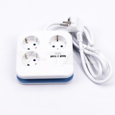 Kabel produžni V-TAC 8799, 3x šuko, 2x USB A priključkom, bijeli