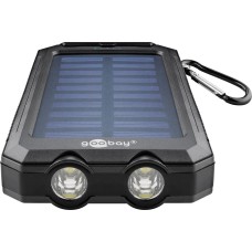 Prijenosno napajanje powerbank GOOBAY 8000mAh, 2x USB A 2.0, USB micro B 2.0, Power Delivery,s LED svijetlom i kompasom, solarno punjenje, crni Prijenosno napajanje powerbank GOOBAY 8000mAh, 2x USB A 2.0, USB micro B 2.0, Power Delivery,s LED svijetlom i kompasom, solarno punjenje, crni