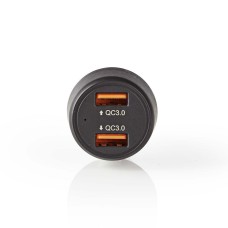 Auto punjač NEDIS CCQC600ABK, 36W, 2x USB A, crni