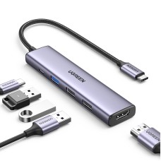 USB HUB UGREEN, USB C na 3x USB A, USB C, HDMI, Power Delivery